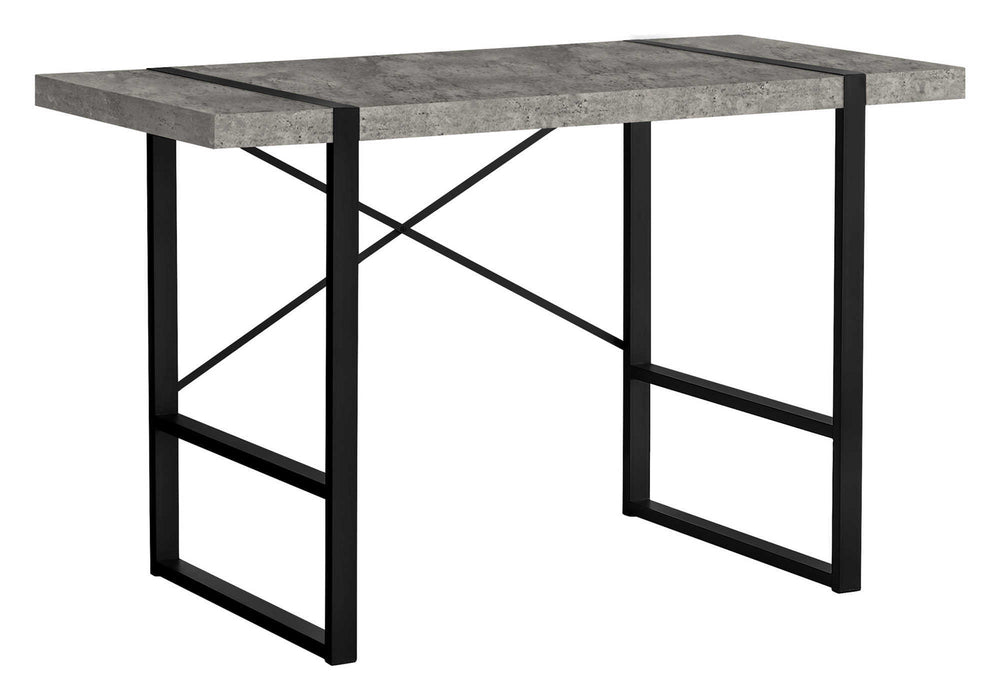 English Elm Computer Desk - Contemporary Grey Laminate Workstation With Sturdy Black Metal Frame, Minimalist Style B2710P219883