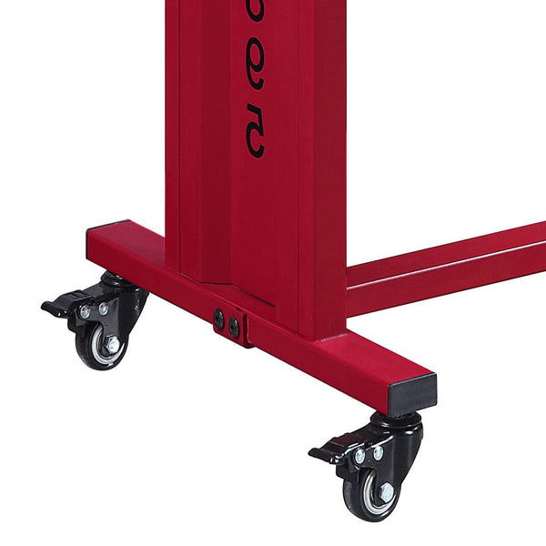 English Elm Red Industrial Accent Table with Wheels & Matching Wall Shelf – Cargo Container Style, Metal Wood Blend B062P186442