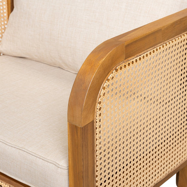 English Elm Christopher Knight Home® - Kirkby Stylish Outdoor Cushioned Arm Chair Set Of 2 – Durable Acacia Wood & Weather-Resistant Wicker N775P265894T-S2