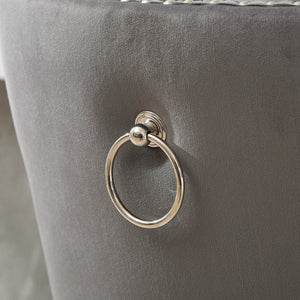 English Elm Thick Velvet Swivel Barstools with 17.7" Chrome Base, Tufted Diamond Pleating, Comfort Foam Seats Gray W1143P335043