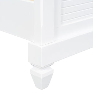 English Elm Christopher Knight Home® - King Solid Wood Bed Platform White Farmhouse Style King Size Frame Sturdy Slats 800lb Support, Fits 8-12" Mattress, Minimalist Elegance N758K906162K