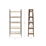 Madison Park Parker Mid-Century Shelf / Bookcase MP138-0128 Off-White/Pecan