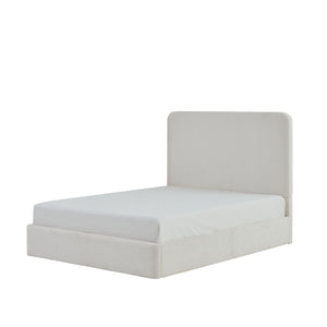 English Elm Canter Upholstered Bed - 52" Tall Headboard In Pearl White Chenille - Stylish, Easy Assembly & No Box Spring! B083P373033