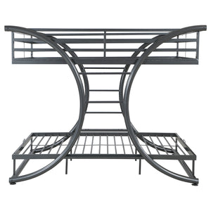 English Elm Weston Gunmetal Bunk Bed with Curved Metal Frame, Industrial Grey Finish, Full over Full Stylish Stack B062S00825