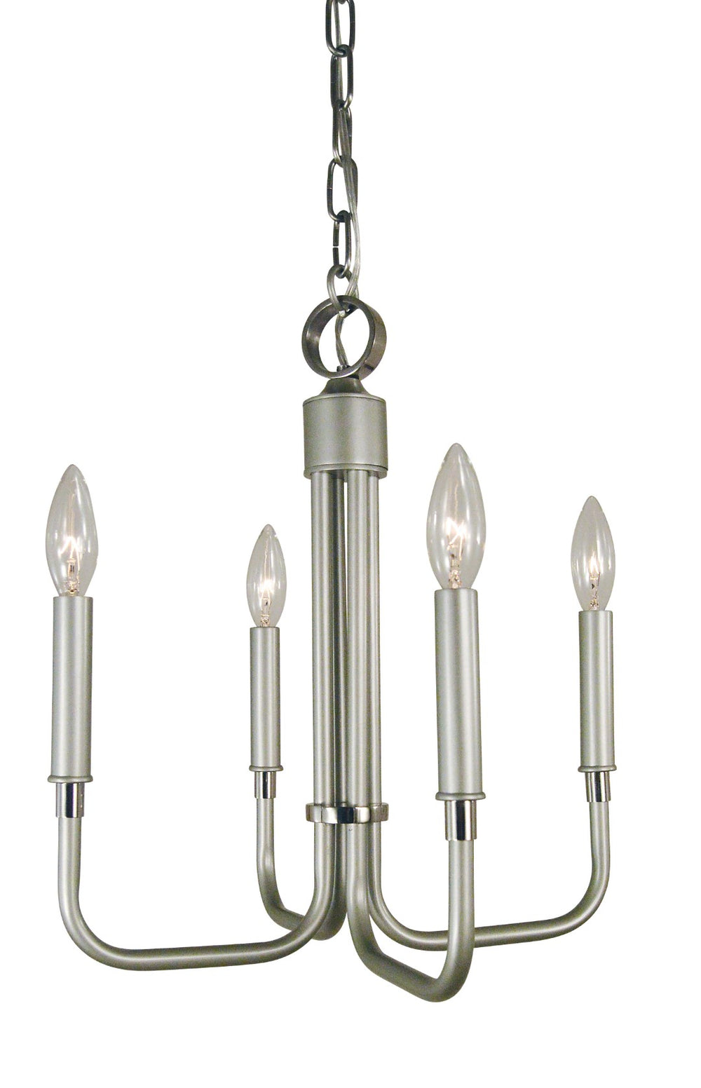 Framburg 4-light Mini Chandelier - Elegant Design With A Stunning Brass Finish For Any Chic Home Decor Satin Pewter With Polished Nickel Accents Metal 4954 Sp/Pn