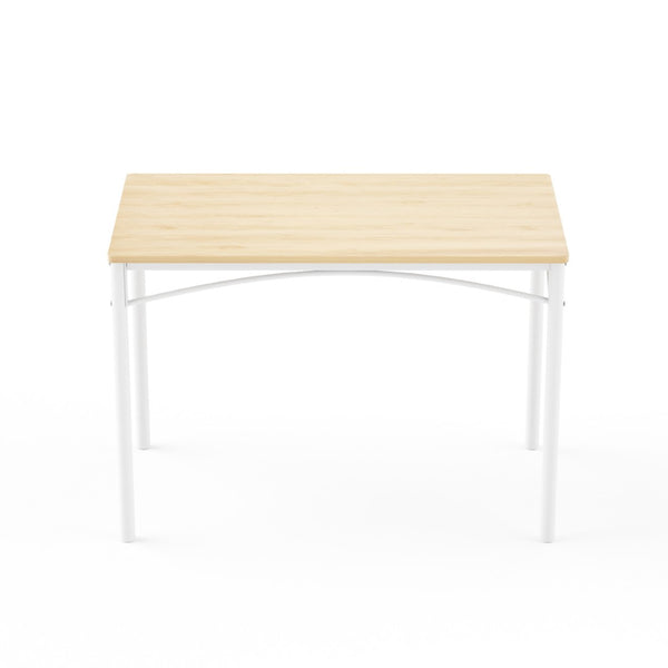 English Elm Dining Set for Four with Steel Frame Chairs and Particleboard Top Industrial Kitchen Natural,White W1162P430309