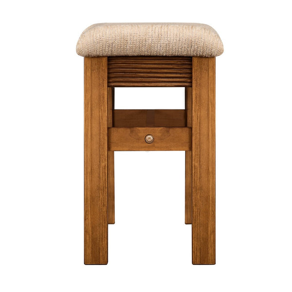 English Elm Fluted Counter Height Dining Set Narrow Bar Console with Upholstered Stool Retro Wood Brown W1202P330888