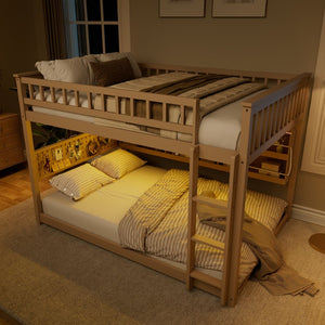 English Elm Full Over Bunk Bed with Led Lighting Pegboard Shelving and Pine Wood Frame Beige LT000278AAA
