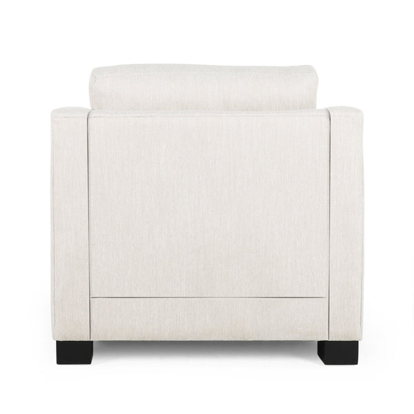 English Elm Christopher Knight Home® - Contemporary Beige Fabric Club Chair with Plush Polyester Upholstery, Birch Legs & Curved Arms (98) N758P268286A