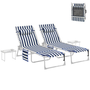 English Elm Folding Outdoor Chaise Lounge with Face Hole Side Table and Five Position Recline T3971P481181
