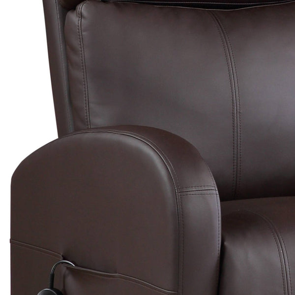 English Elm Ricardo Brown Synthetic Leather Power Lift Recliner For Effortless Comfort & Supportive Design B2726P279127-GIGA