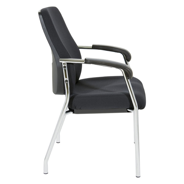 OSP Home Furnishings Padded Visitor Chair with Lumbar Support and Chrome Frame for Modern Office Reception 83750C-30