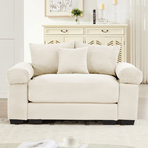 English Elm 54.3" Oversized Cloud Modular Sectional Couch - Luxurious Soft Corduroy, Ergonomic Design & Easy Assembly W714S01282