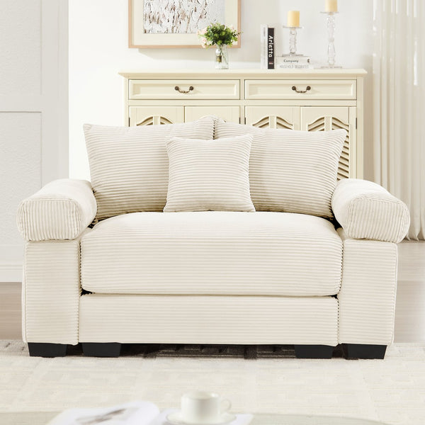 English Elm 54.3" Oversized Cloud Modular Sectional Couch - Luxurious Soft Corduroy, Ergonomic Design & Easy Assembly W714S01282