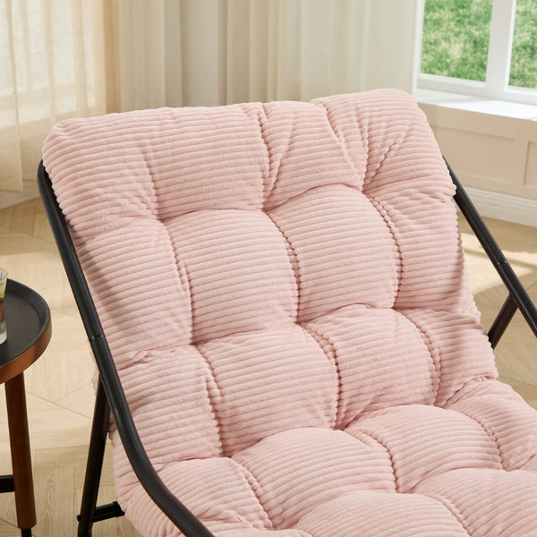 English Elm Outdoor Rocking Chair Steel Frame Corduroy Cushion Modern Armless Indoor Porch Rocker W640P443546