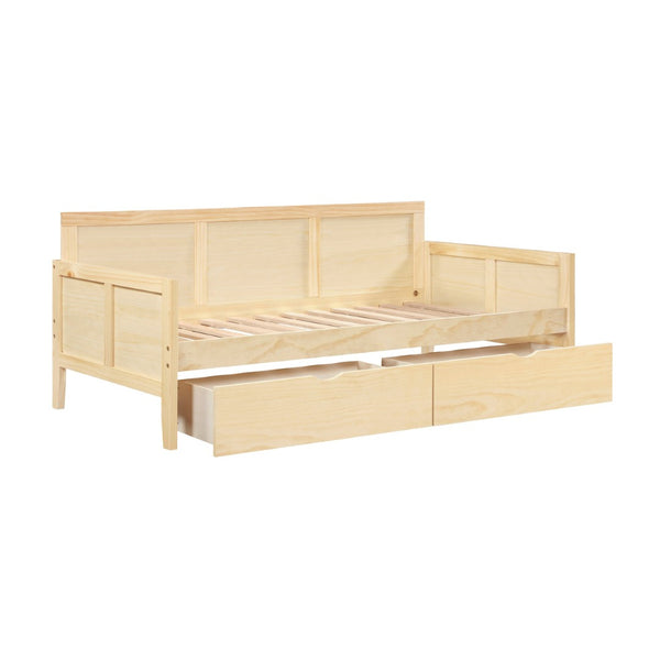 English Elm Daybed Solid Pine Wood Frame Transitional Sofa Sleeper for Studios and Guest Rooms B011S02450