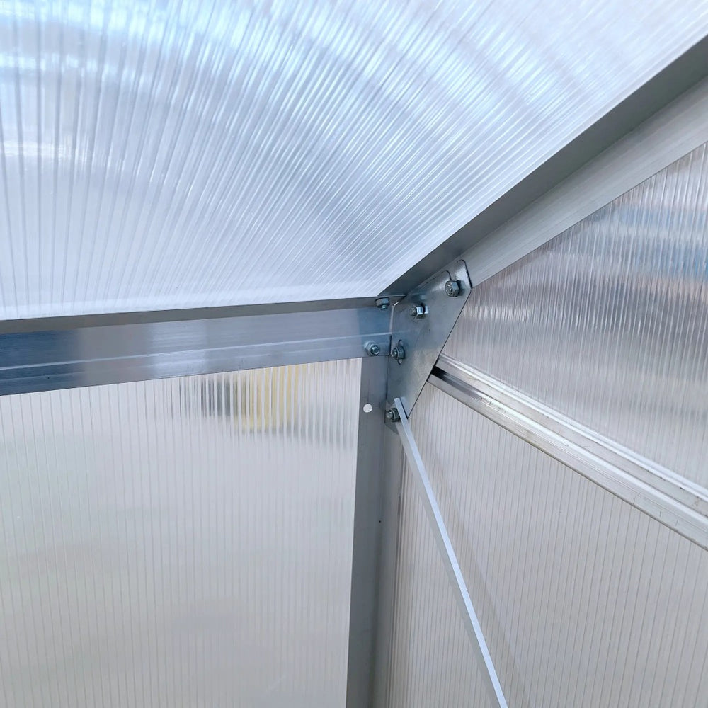 English Elm 6.3' Lean-to Aluminum Greenhouse with Uv Polycarbonate Panels and Adjustable Ventilation T3971S00043