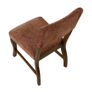 English Elm Contemporary High Back Chenille Dining Chairs Solid Wood Frame Upholstered Set Brown,Rust B011P439068