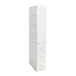 English Elm 70.87" H Modern Wooden Tall Storage Cabinet - 4-Tier Display Shelf & 3 Drawers For Stylish Organization W331P281205