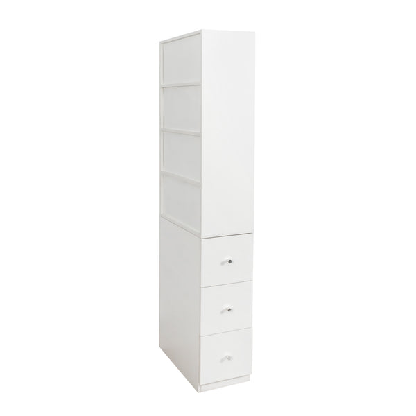 English Elm 70.87" H Modern Wooden Tall Storage Cabinet - 4-Tier Display Shelf & 3 Drawers For Stylish Organization W331P281205