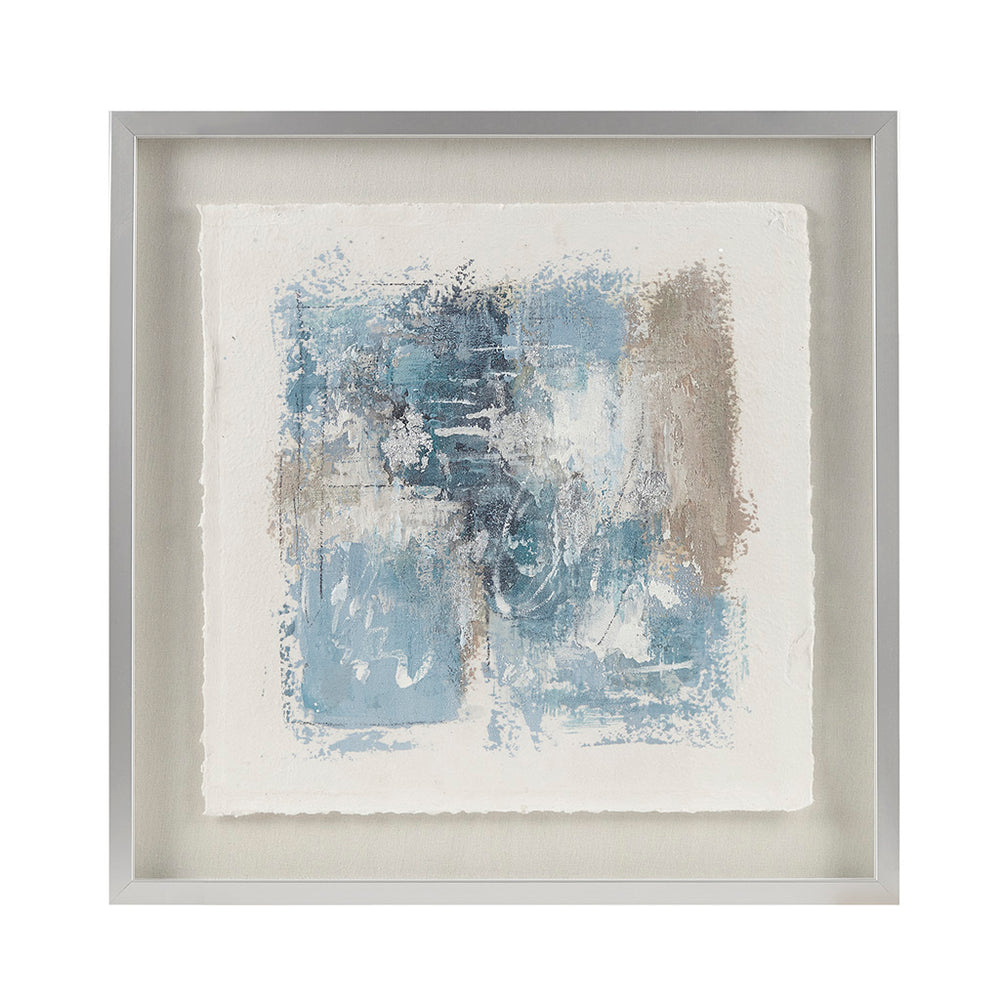 JLA Home Madison Park - Hand Painted Madison Park Abstract Framed Art on Rice Paper & Linen, Silver Frame, 28x34, Gallery-Ready Elegance MP95G-0307