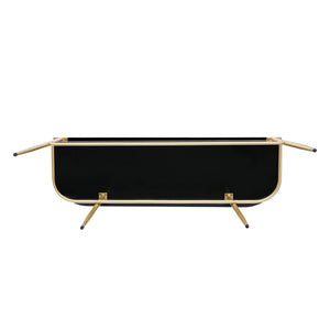 Tilly Glam 52" Curved Faux Marble Entry Table with Gold Metal Base - Modern Accent for Any Space