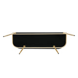 Tilly Glam 52" Curved Faux Marble Entry Table with Gold Metal Base - Modern Accent for Any Space