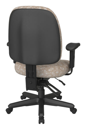 OSP Home Furnishings Ergonomics Chair Adjustable Lumbar Support Seat for Productive Home Office Comfort Birch 43808-K106
