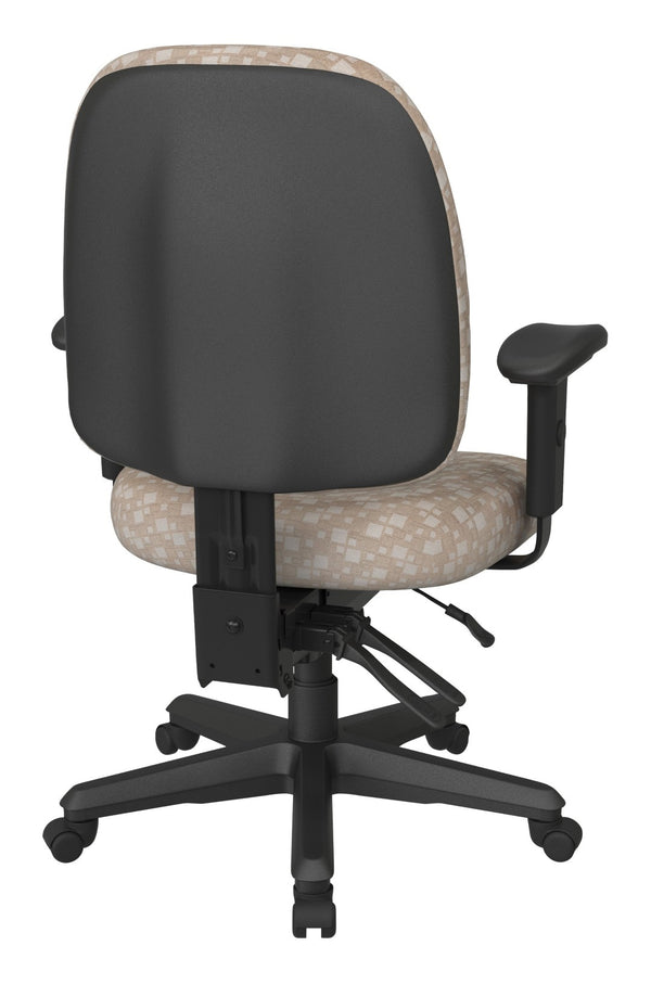 OSP Home Furnishings Ergonomics Chair Adjustable Lumbar Support Seat for Productive Home Office Comfort Birch 43808-K106