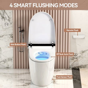 English Elm Smart Toilet with Auto Open Seat Heated Bidet Warm Dryer and Night Light W3133P384796