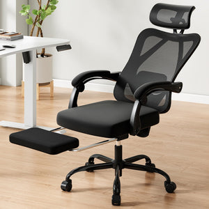 English Elm Ergonomic Office Chair With Adjustable Footrest, Breathable Mesh Design For Ultimate Comfort & Support T3623P380948