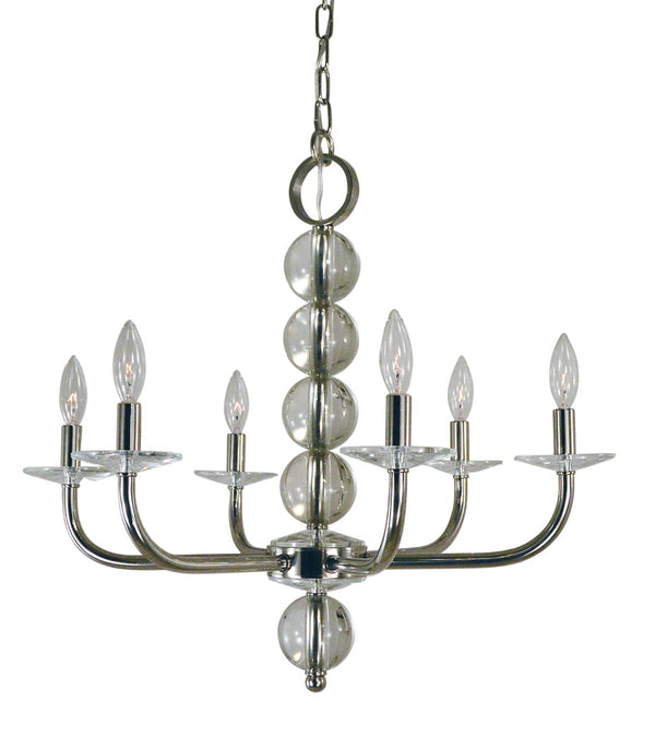 Framburg 6-light Polished Nickel Chandelier - Elevate Your Space With Glamorous Elegance And Style! Polished Nickel Metal 4966 Pn