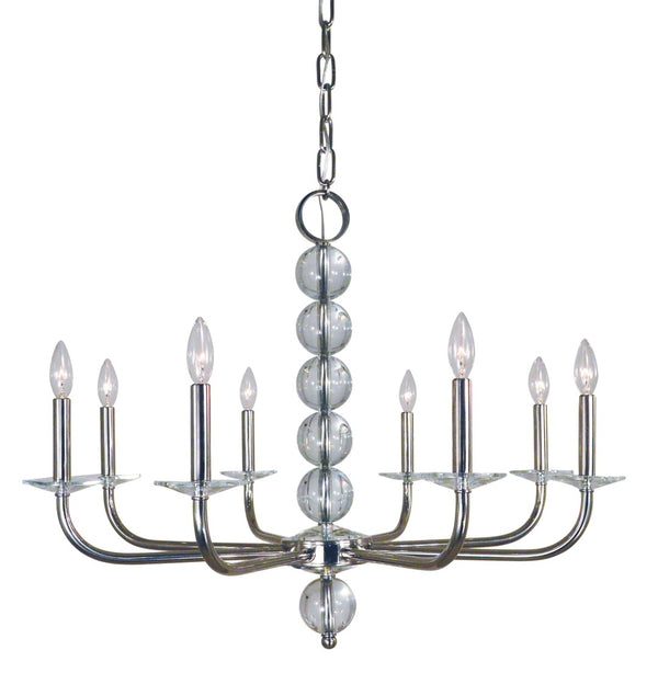 Framburg 8-light Antique Brass Dining Chandelier – Elegant Glamour Lighting For Any Stylish Space Polished Nickel Metal 4968 Pn