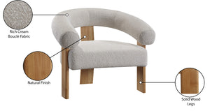 Winston Cream Boucle Fabric Accent Chair 496Cream Meridian Furniture