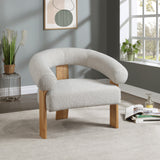 Winston Cream Boucle Fabric Accent Chair 496Cream Meridian Furniture
