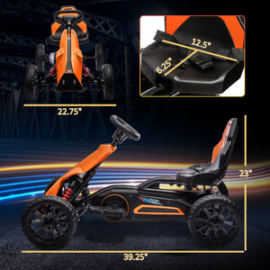English Elm Aosom Kids Pedal Go Kart Sporty Ride on with Adjustable Seat and Eva Wheels W2225P229366