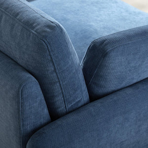 English Elm 50*43" Oversized Chenille Armchair Deep Lounge Seat Modern Minimalist Living Room Chair Blue N723S5042P
