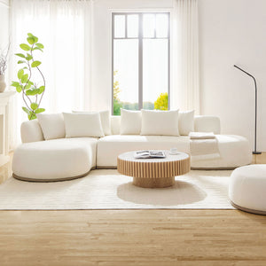 English Elm 134.63'' Modern Oversized L-Shape Sectional Sofa With Ottoman – Luxurious Comfort For Any Space W876S00309