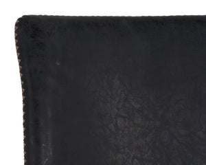 Sunpan Cal Dining Chair Set of 2 - Compact Mid-Century Design with Zigzag Stitch and Sleek Steel Frame Antique Black