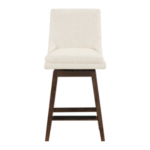 OSP Home Furnishings Allingham 26" Swivel Stool Linen / Dk Walnut