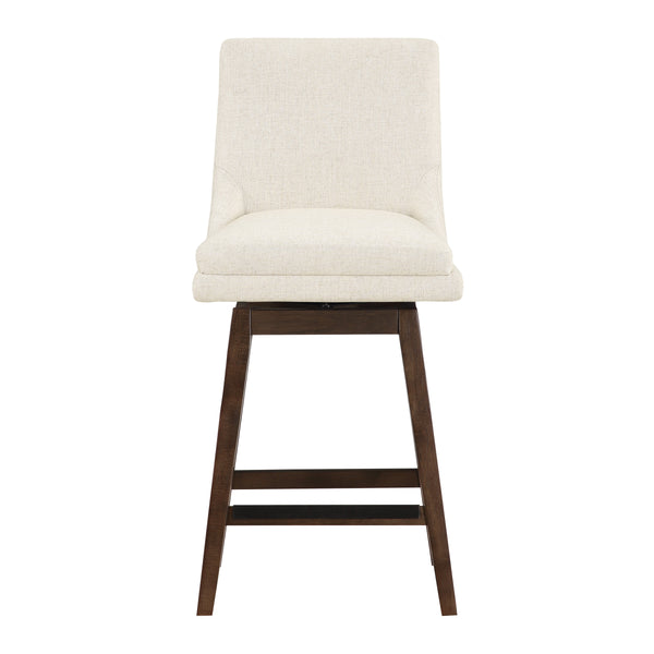 OSP Home Furnishings Allingham 26" Swivel Stool Linen / Dk Walnut