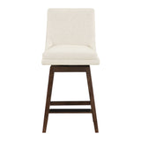 OSP Home Furnishings Allingham 26" Swivel Stool Linen / Dk Walnut