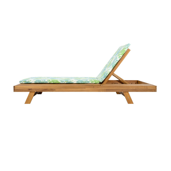 English Elm Christopher Knight Home® - Lounge Chaise Set - Acacia Wood With Water-Resistant Cushions, 4-Position Recline & Stylish Design N770P253442T_N770P253018L