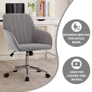 English Elm Ty Ergonomic Swivel Office Chair - Luxurious Gray Velvet, Memory Foam Comfort For Extended Sitting W2311P199108-GIGA