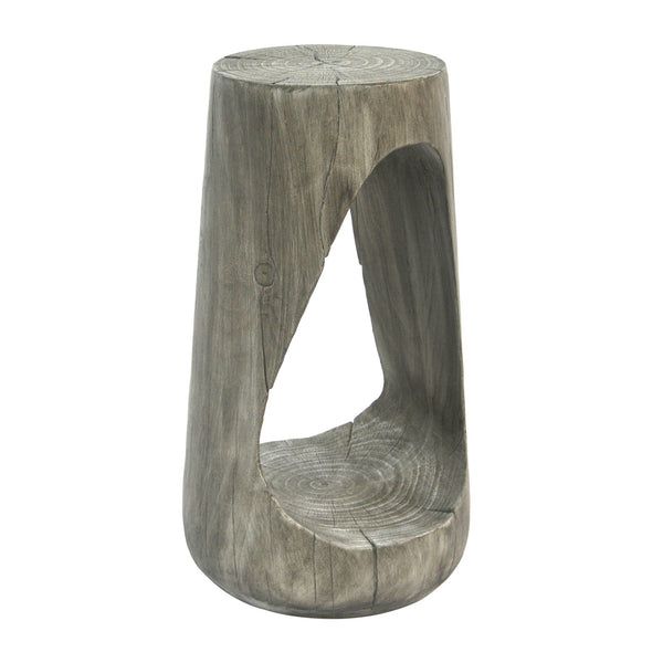English Elm Christopher Knight Home® - Outdoor Side Table - Sculptural Hollow Design, Lightweight Concrete With Wood-Like Finish For Patio Use N770P291496G
