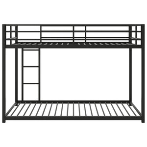 English Elm Twin Over Twin Metal Bunk Bed Low Profile with Full Guardrail Ladder Quiet Steel Frame Sturdy Support Black MF285535AAB