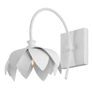 Sweetheart Wall Sconce - Nature-Inspired Gesso White Metal Fixture for Elegant Indoor Lighting