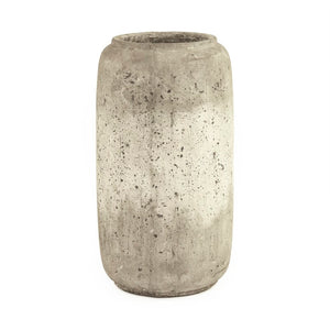 Zentique Distressed Grey Terracotta Vase with Weathered Matte Finish — Rustic Sculptural Accent for Shelves W12.5 x H23.5 x D12.5 4974L A344