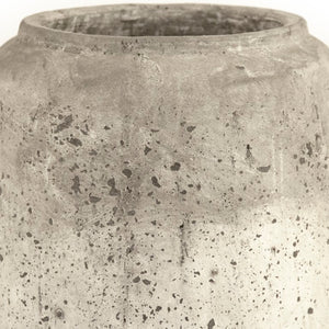 Zentique Distressed Grey Terracotta Vase with Weathered Matte Finish — Rustic Sculptural Accent for Shelves W12.5 x H23.5 x D12.5 4974L A344