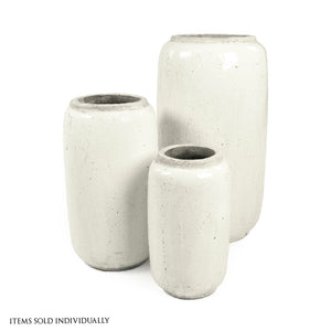 Distressed White Vase (4974S A25A) Zentique